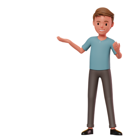Homme présentant quelque chose  3D Icon