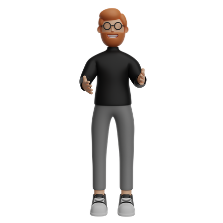 Homme présentant quelque chose  3D Icon