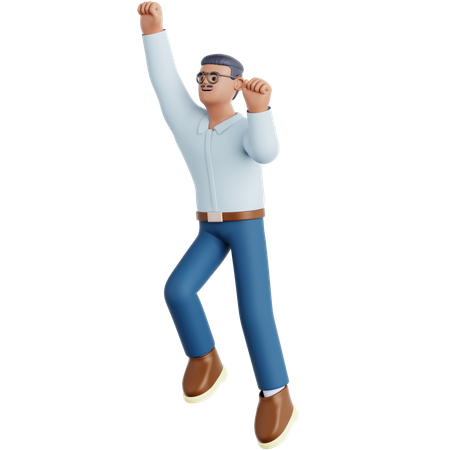 Homme prêt à voler  3D Illustration