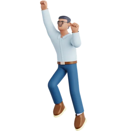 Homme prêt à voler  3D Illustration