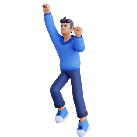 Homme prêt à voler  3D Illustration