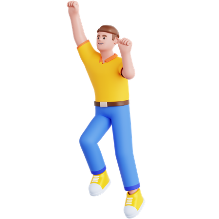 Homme prêt à voler  3D Illustration