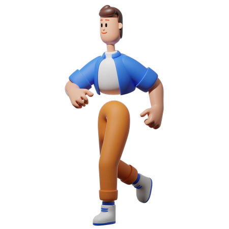 Homme qui court  3D Illustration