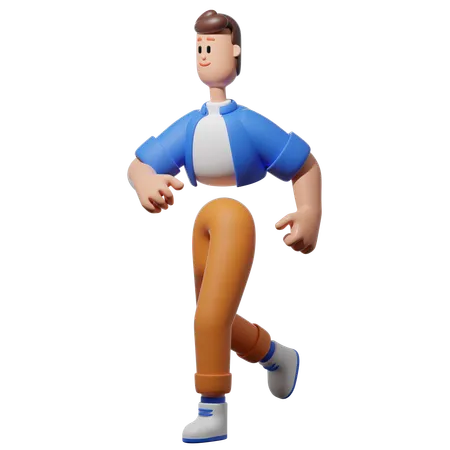 Homme qui court  3D Illustration