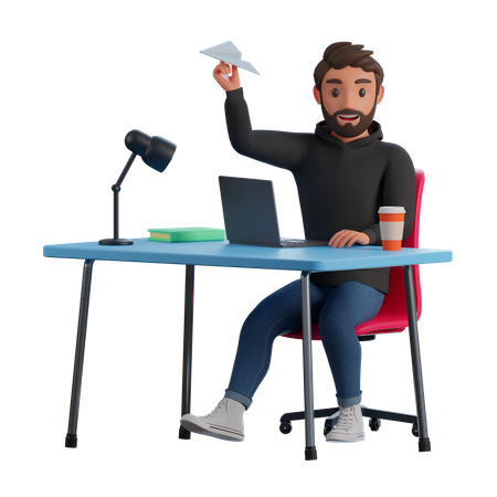 Homme qui lance une startup  3D Icon