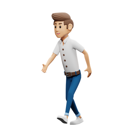 Homme qui marche vite  3D Illustration