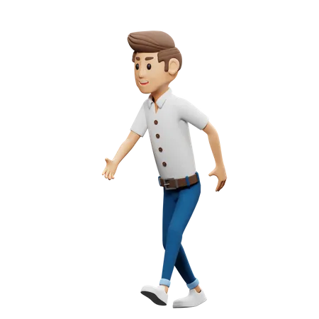 Homme qui marche vite  3D Illustration