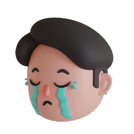 Homme qui pleure  3D Illustration