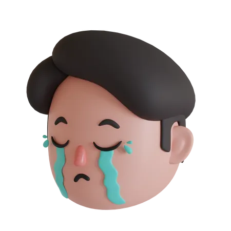 Homme qui pleure  3D Illustration