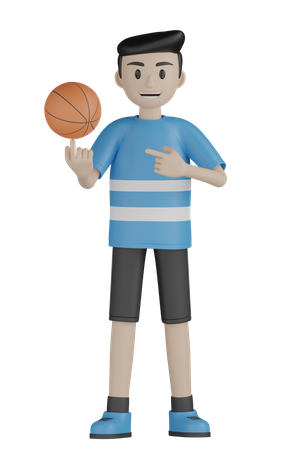 Homme qui tourne le basket  3D Icon