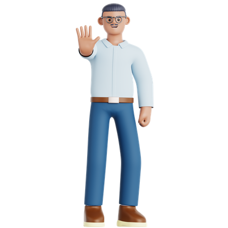 Pose de rejet de l'homme  3D Illustration