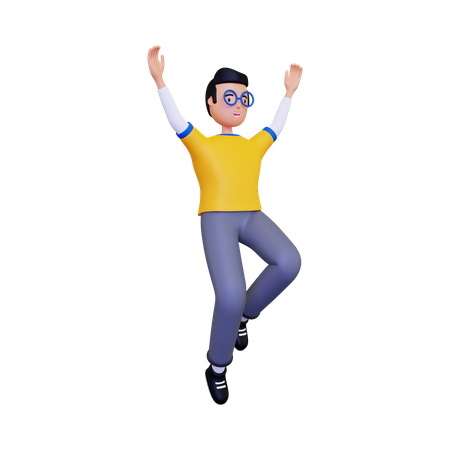 Homme qui saute  3D Illustration