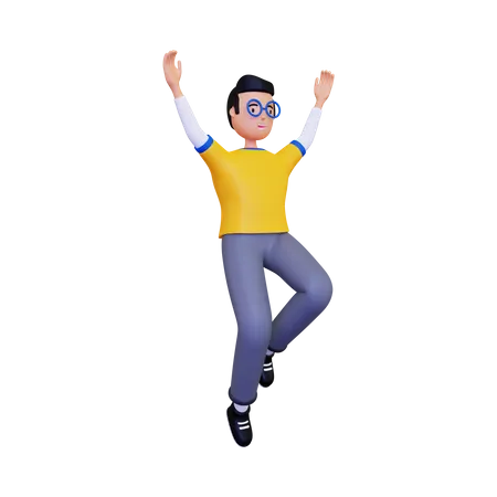 Homme qui saute  3D Illustration