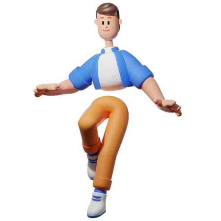 Homme sautant  3D Illustration