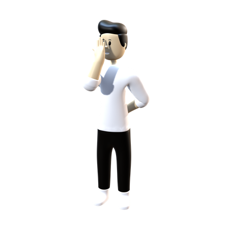 L'homme a honte  3D Illustration
