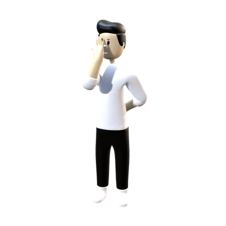L'homme a honte  3D Illustration