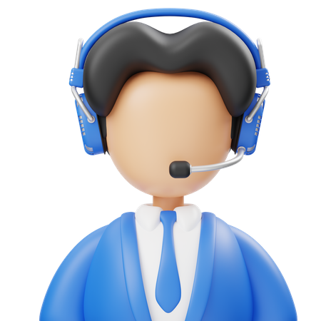 Service client masculin  3D Icon