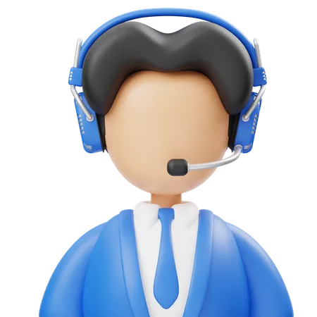 Service client masculin  3D Icon