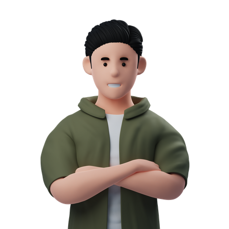 Homme, stand, pliage, main  3D Icon