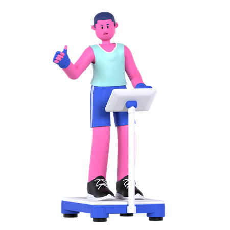 Homme sur une balance de poids  3D Illustration