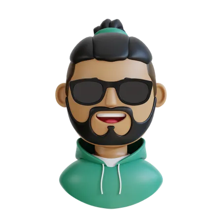 Sweat à capuche homme avec visage heureux  3D Icon