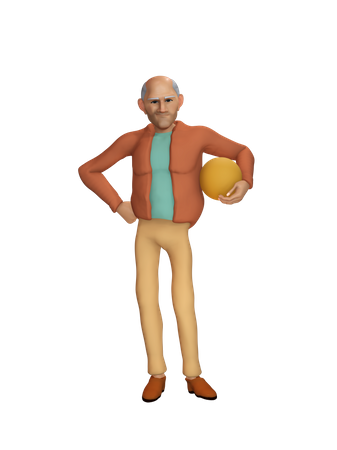 Homme tenant le ballon à la main  3D Icon