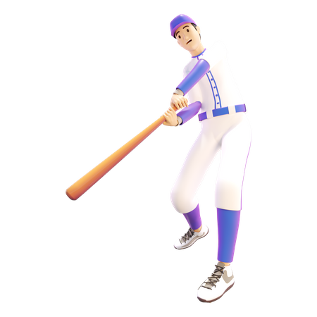Homme tenant une batte de baseball  3D Icon