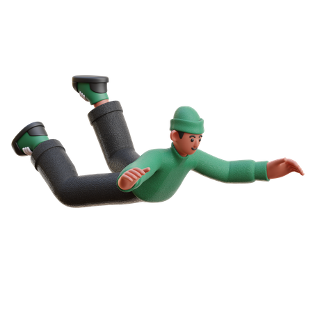 Homme tombant  3D Illustration