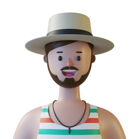 Touriste masculin  3D Illustration