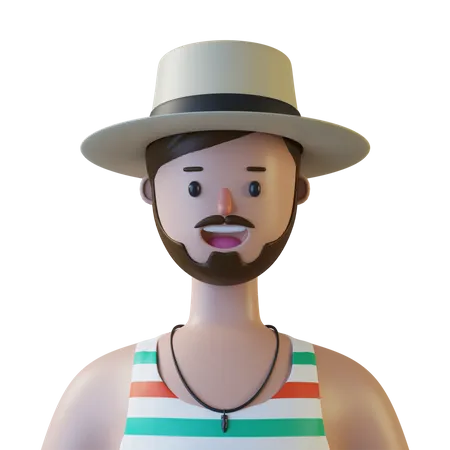 Touriste masculin  3D Illustration