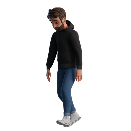 Homme triste et fatigué  3D Illustration