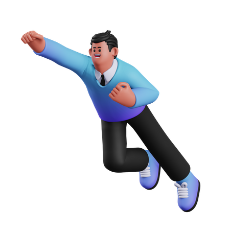 Homme volant  3D Illustration