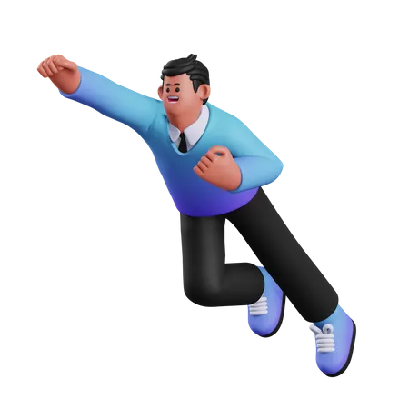 Homme volant  3D Illustration