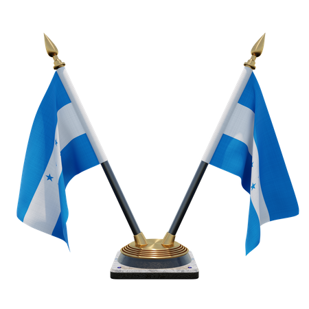 Honduras Double Desk Flag Stand  3D Flag