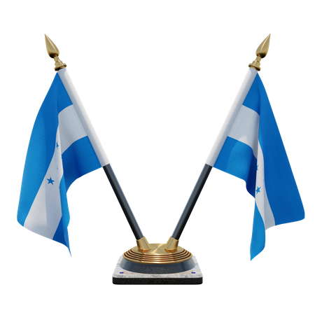 Honduras Double (V) Desk Flag Stand  3D Icon