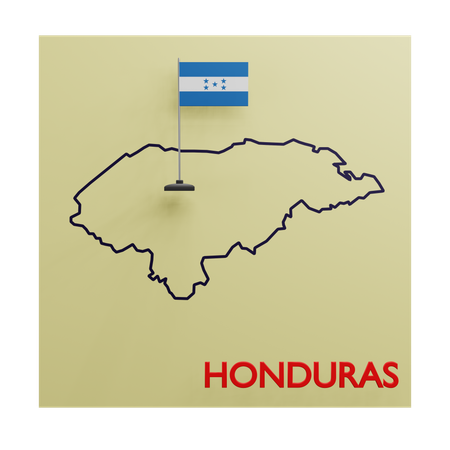 Honduras Map  3D Icon