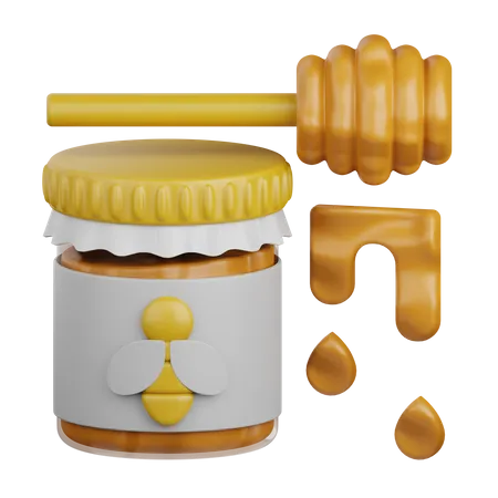 3 D Rendering Honey Isolated Useful For Food Allergen Allergy Disease And Antigen Design Element 3D Icon