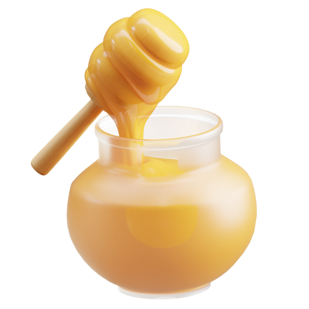 Honey Dipper and Jar  3D Icon