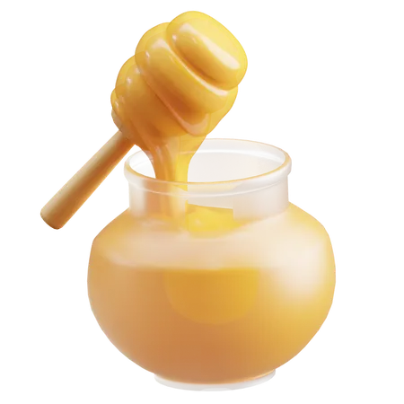 Honey Dipper and Jar  3D Icon