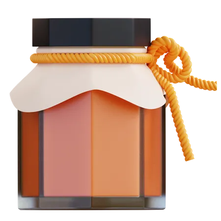 3 D Illustration Honey Jam Bottle 3D Icon