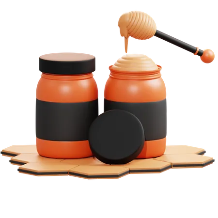 Honey Jar  3D Illustration