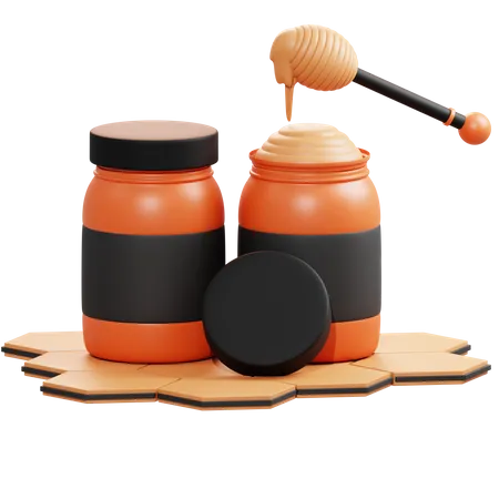 Honey Jar 3D Illustration