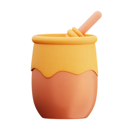 Honey Jar  3D Illustration