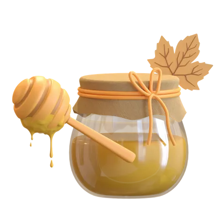 Honey Jar Thanksgiving Day 3 D Icon Illustration 3D Icon