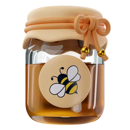 Adorable 3 D Rendering Of A Honey Jar Icon 3D Icon