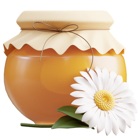 Honey Jar with Flower  3D Icon