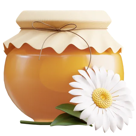 Honey Jar with Flower  3D Icon