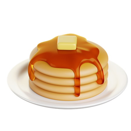 Honey Pancakes  3D Icon