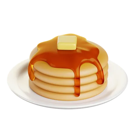 Honey Pancakes  3D Icon