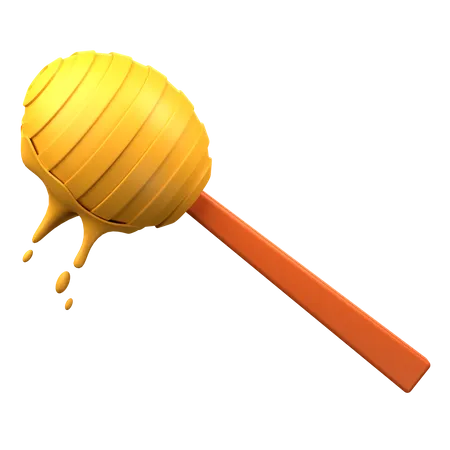 Honey Spoon 3 D Icon Illustration 3D Icon